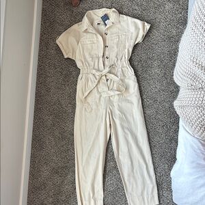 Stylish Cream Jumpsuit with Belt